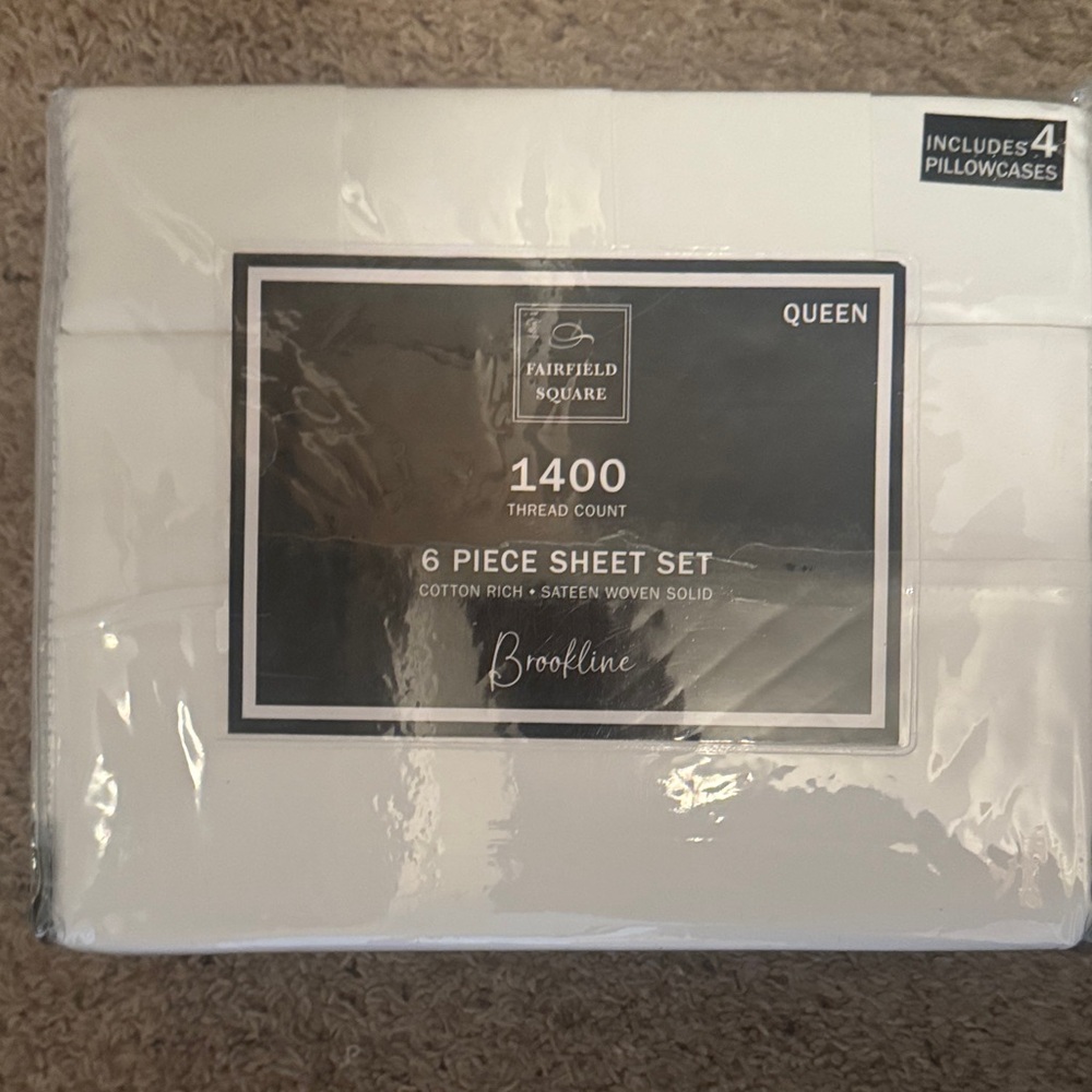 White 6-Piece 1400 Thread count Sheet Set